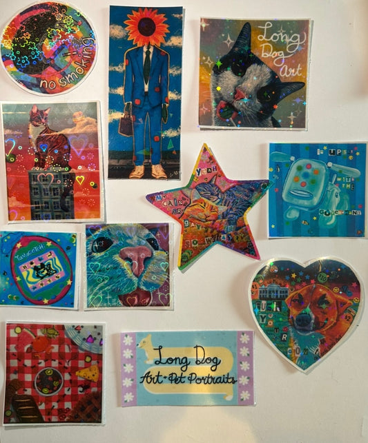 HOLOGRAPHIC & NON HOLOGRAPHIC MIX handcut sticker packs