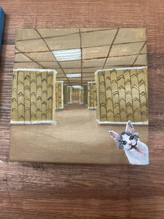 mini cat rooms painting original