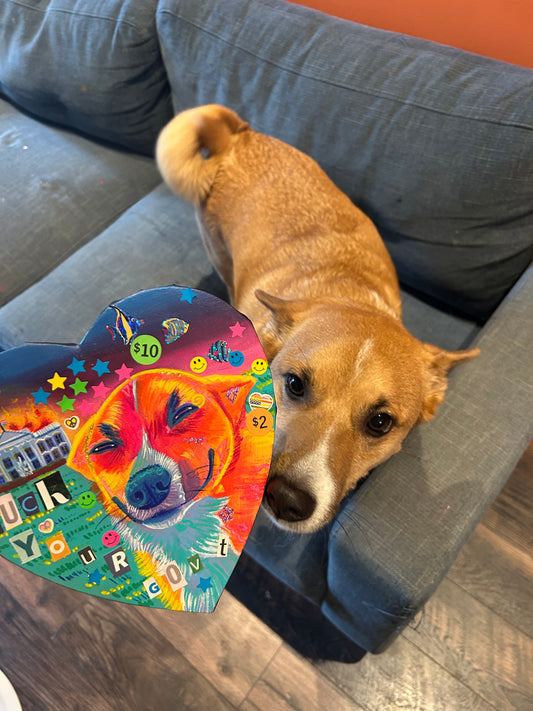 8” heart canvas commission slot (25% deposit)